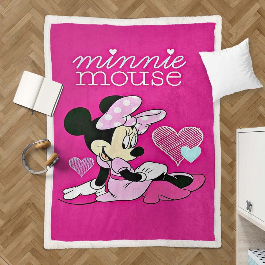 Minnie Maus Rosa Schleife Adorable 06 Decke - Fleecedecke – Bild 3