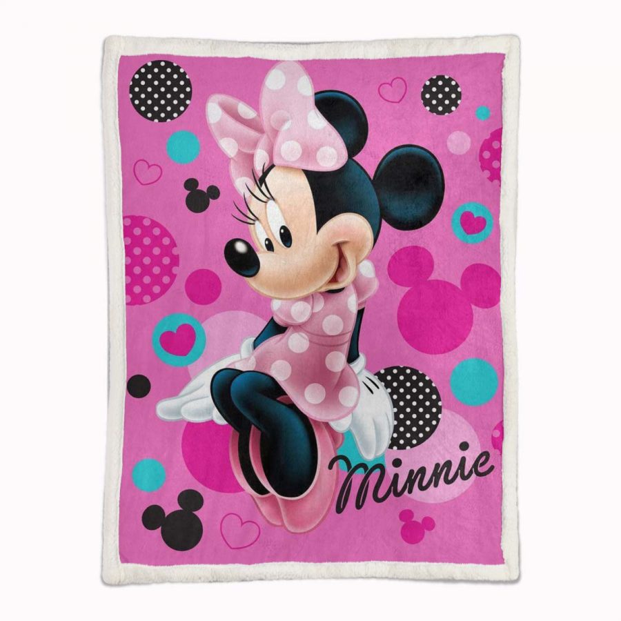 Minnie Maus Rosa Kleid Warten Auf Mickey Decke - Fleecedecke – Bild 2