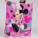 Minnie Maus Rosa Kleid Warten Auf Mickey Decke – Fleecedecke