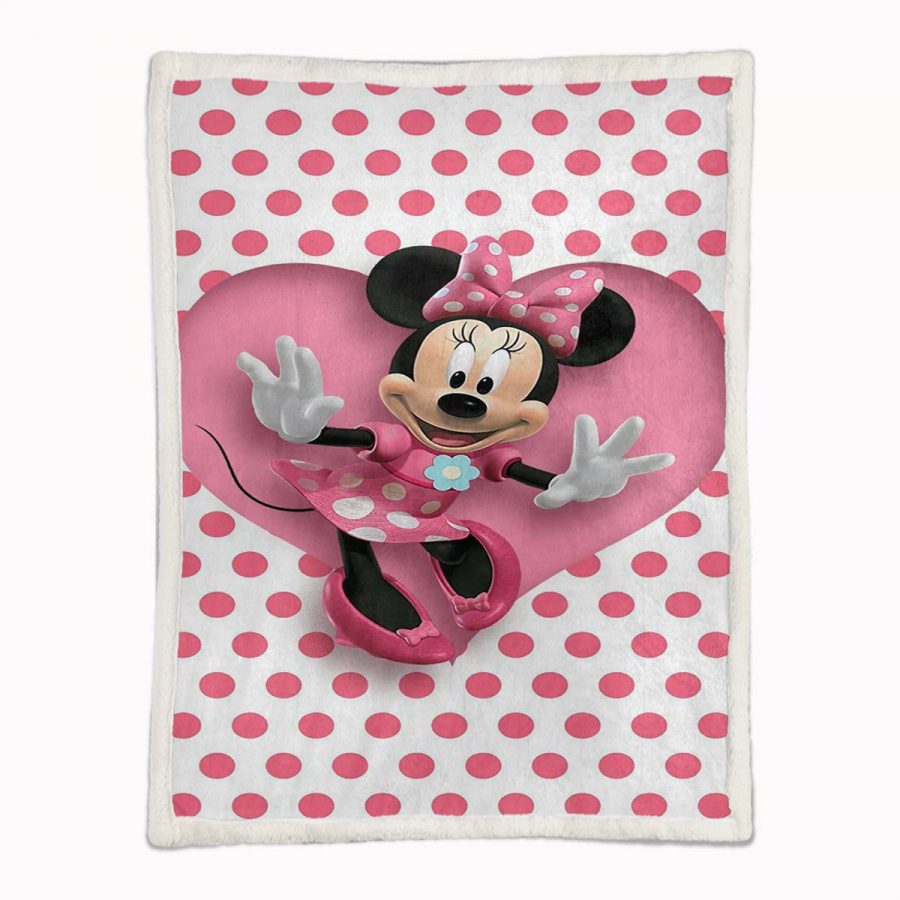 Minnie Maus mit Herz 01 Decke - Fleecedecke – Bild 2