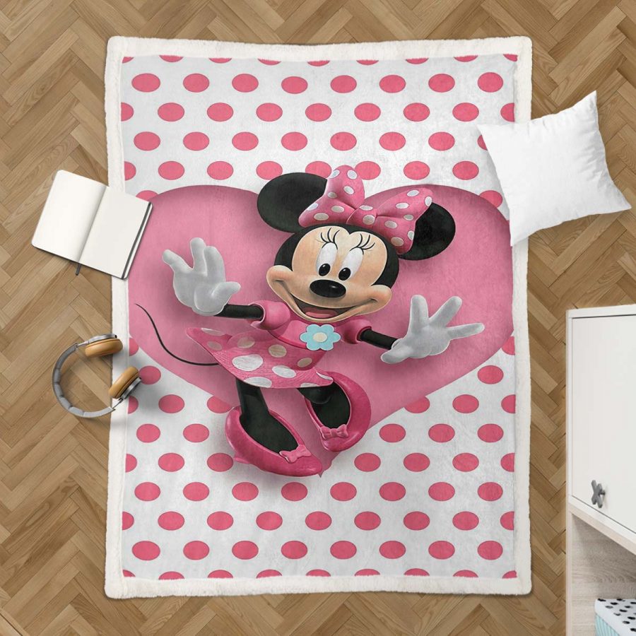 Minnie Maus mit Herz 01 Decke - Fleecedecke – Bild 3