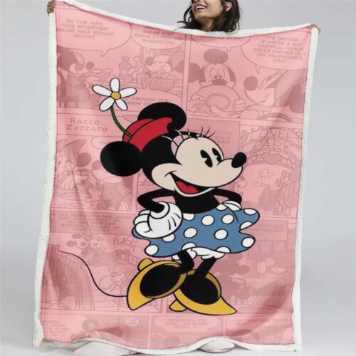 Minnie Maus mit Liebesherz 03 Decke - Fleecedecke