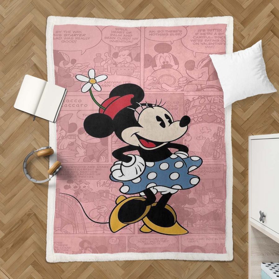 Minnie Maus mit Liebesherz 03 Decke - Fleecedecke – Bild 3
