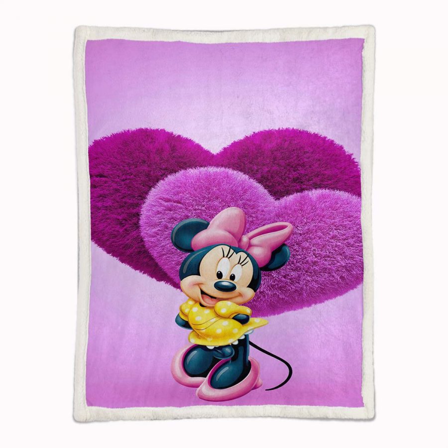 Minnie Maus mit Liebesherz Decke - Fleecedecke – Bild 2