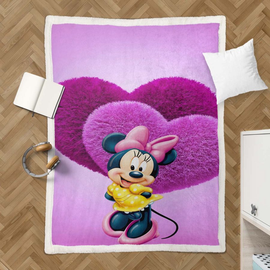 Minnie Maus mit Liebesherz Decke - Fleecedecke – Bild 3