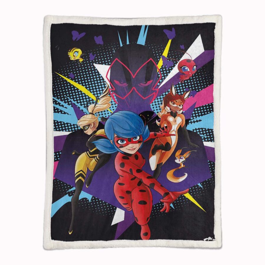 Miraculous Ladybug Alle Charaktere 03 Decke - Fleecedecke – Bild 2