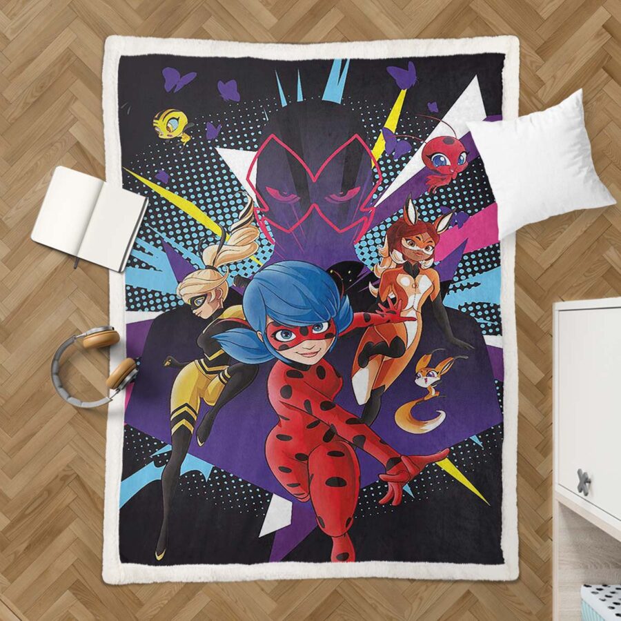 Miraculous Ladybug Alle Charaktere 03 Decke - Fleecedecke – Bild 3