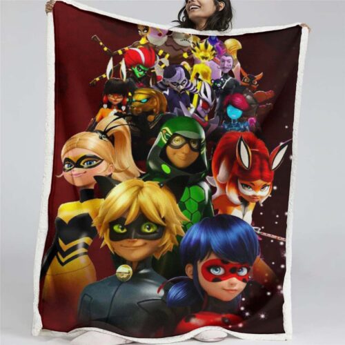 Miraculous Ladybug Alle Charaktere 08 Decke - Fleecedecke