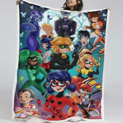 Miraculous Ladybug Alle Charaktere 10 Decke - Fleecedecke