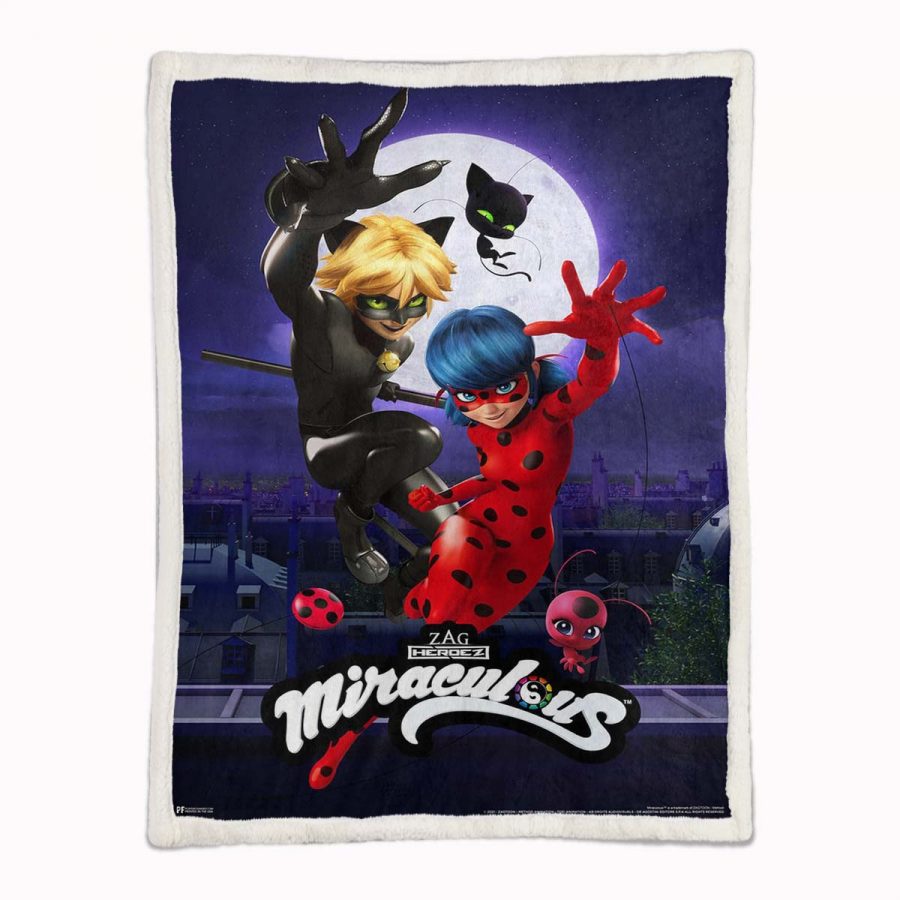 Wunderbarer Marienkäfer und Cat Noir 01 Decke - Fleecedecke – Bild 2