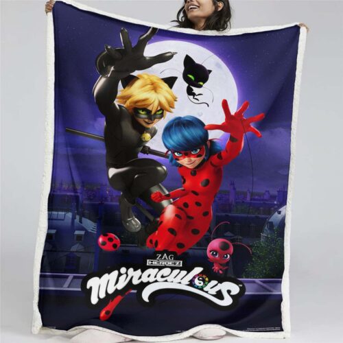 Wunderbarer Marienkäfer und Cat Noir 01 Decke - Fleecedecke