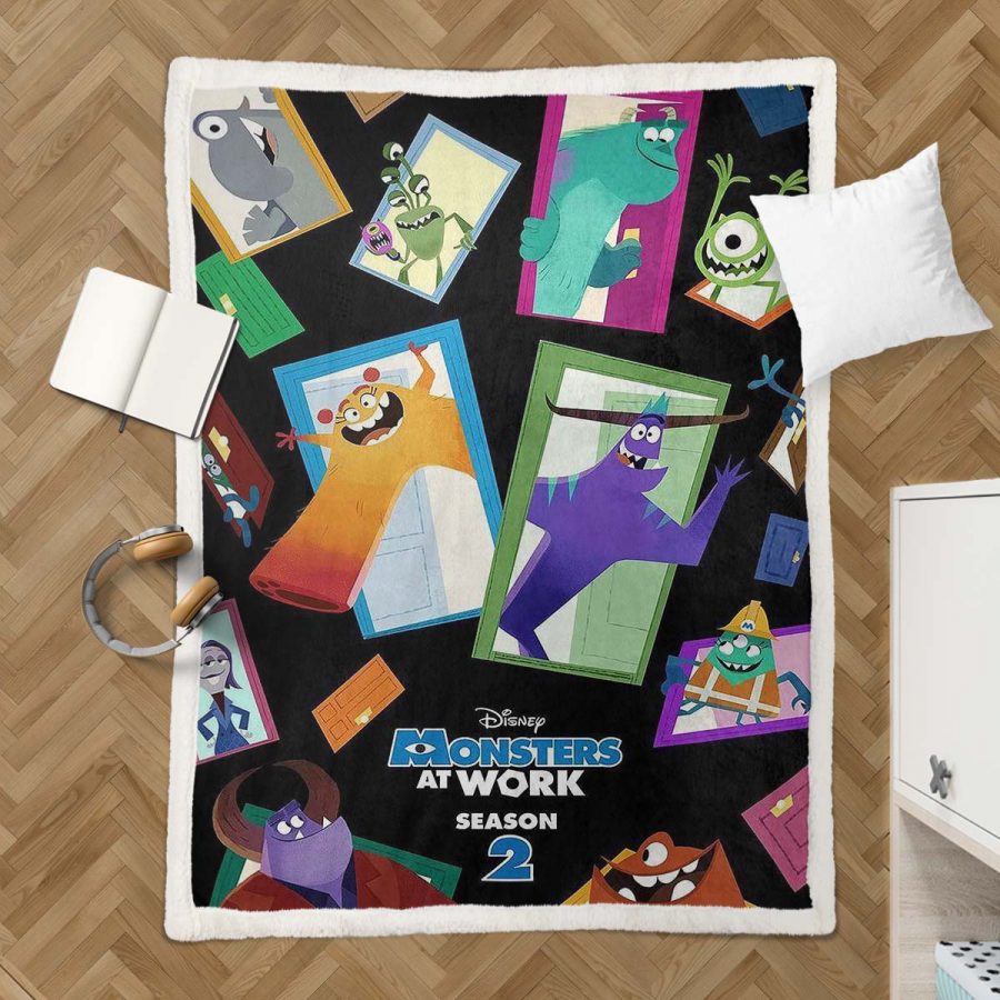 Monster University At Work Alle Charaktere 05 Decke - Fleecedecke – Bild 3