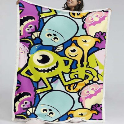 Monster University At Work Alle Charaktere 08 Decke - Fleecedecke