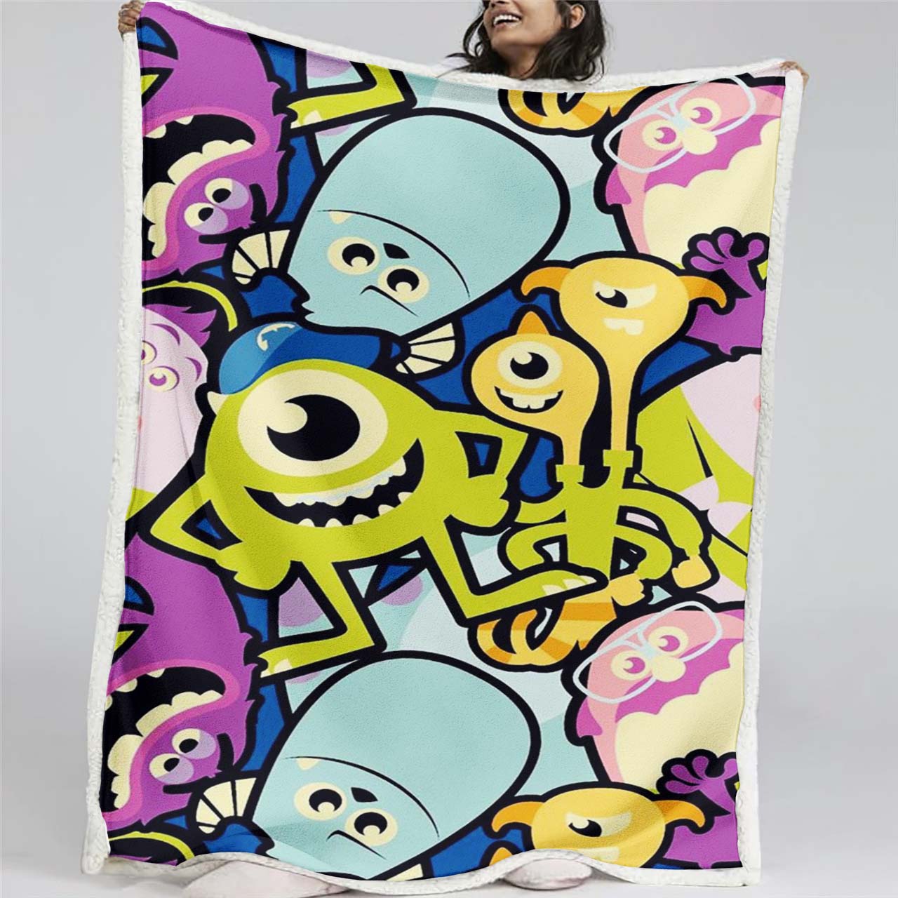 Monster University At Work Alle Charaktere 08 Decke - Fleecedecke