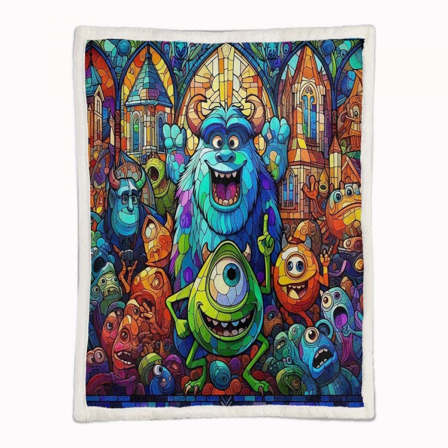 Monster University At Work Alle Charaktere 09 Decke - Fleecedecke – Bild 2