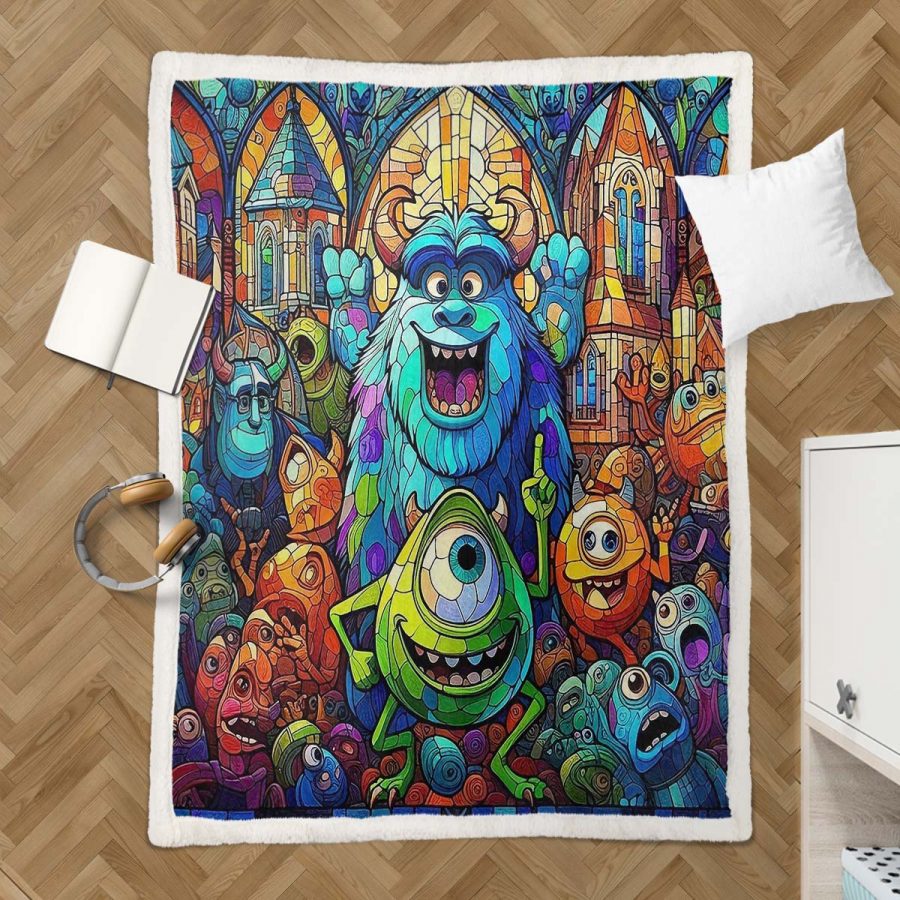 Monster University At Work Alle Charaktere 09 Decke - Fleecedecke – Bild 3