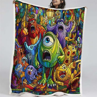 Monster University At Work Alle Charaktere 11 Decke - Fleecedecke