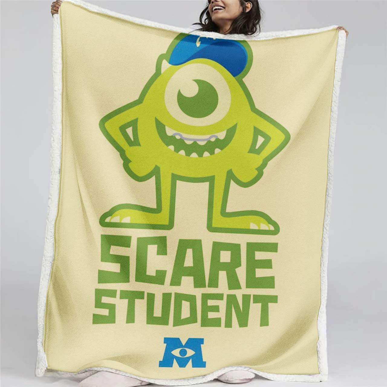 Monster University Mike Wazowski 03 Schreckensstudent Decke - Fleecedecke