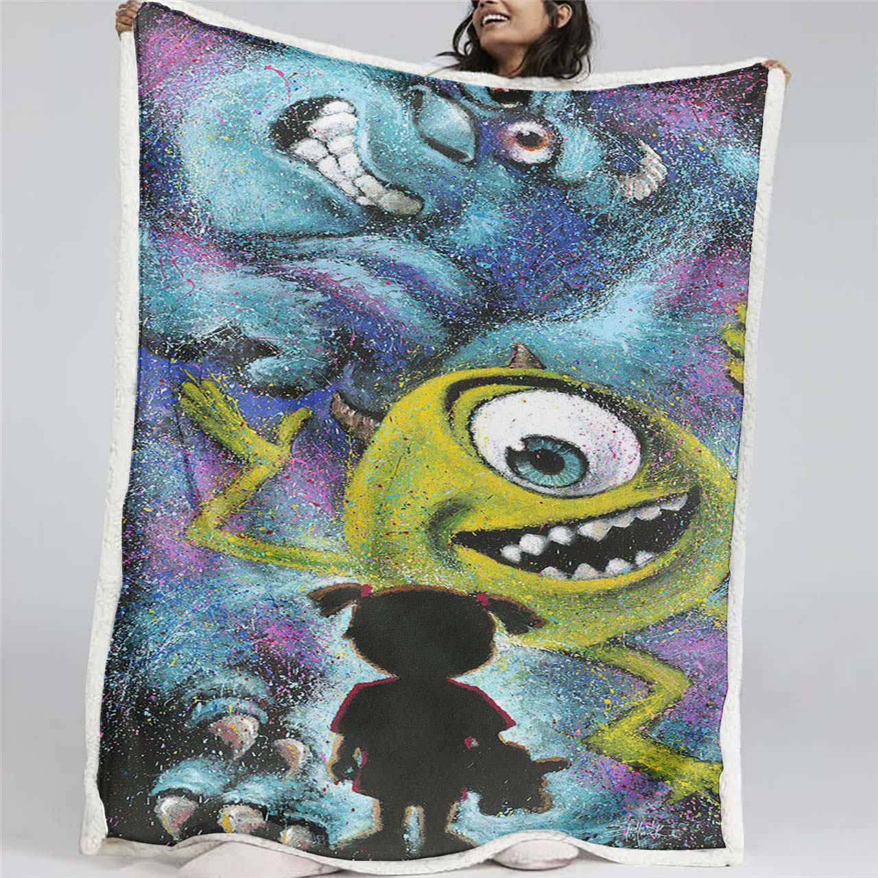 Monster University - Mike Wazowski und James P. Sullivan 03 Decke - Fleecedecke