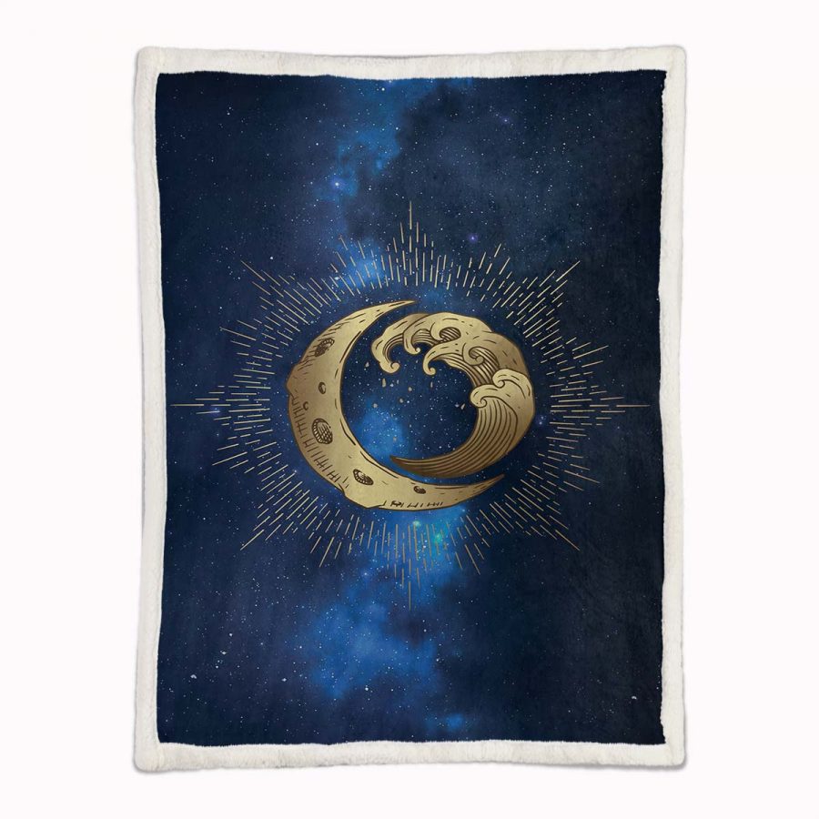 Mond und Welle Wicca Decke - Fleecedecke – Bild 2