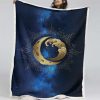 Mond und Welle Wicca Decke - Fleecedecke