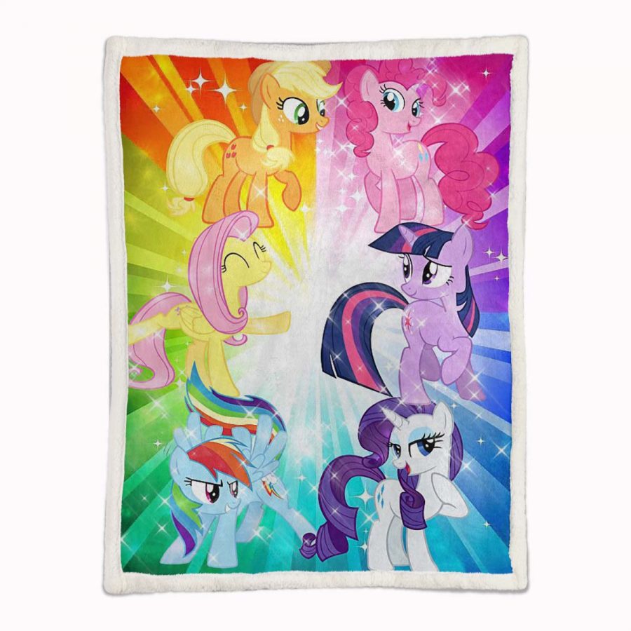 My Little Pony Alle Charaktere 08 Regenbogen Decke - Fleecedecke – Bild 2