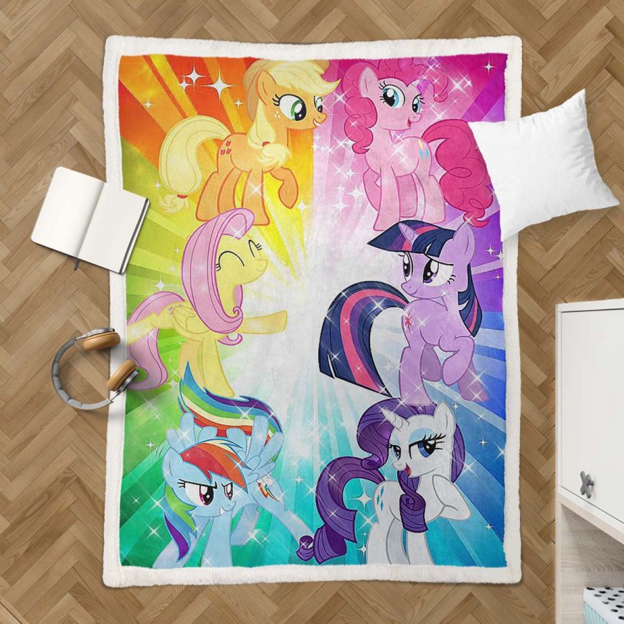 My Little Pony Alle Charaktere 08 Regenbogen Decke - Fleecedecke – Bild 3