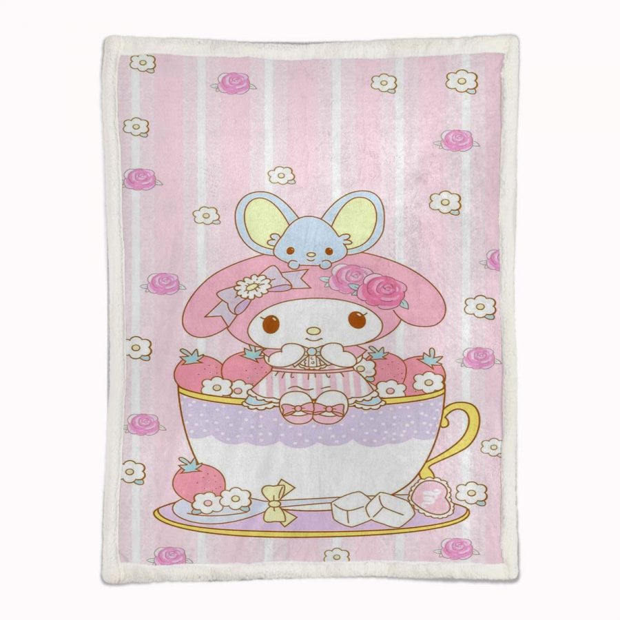Meine Melodie Süßes Hello Kitty 01 Decke - Fleecedecke – Bild 2