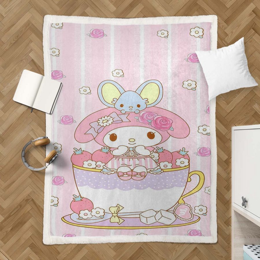Meine Melodie Süßes Hello Kitty 01 Decke - Fleecedecke – Bild 3