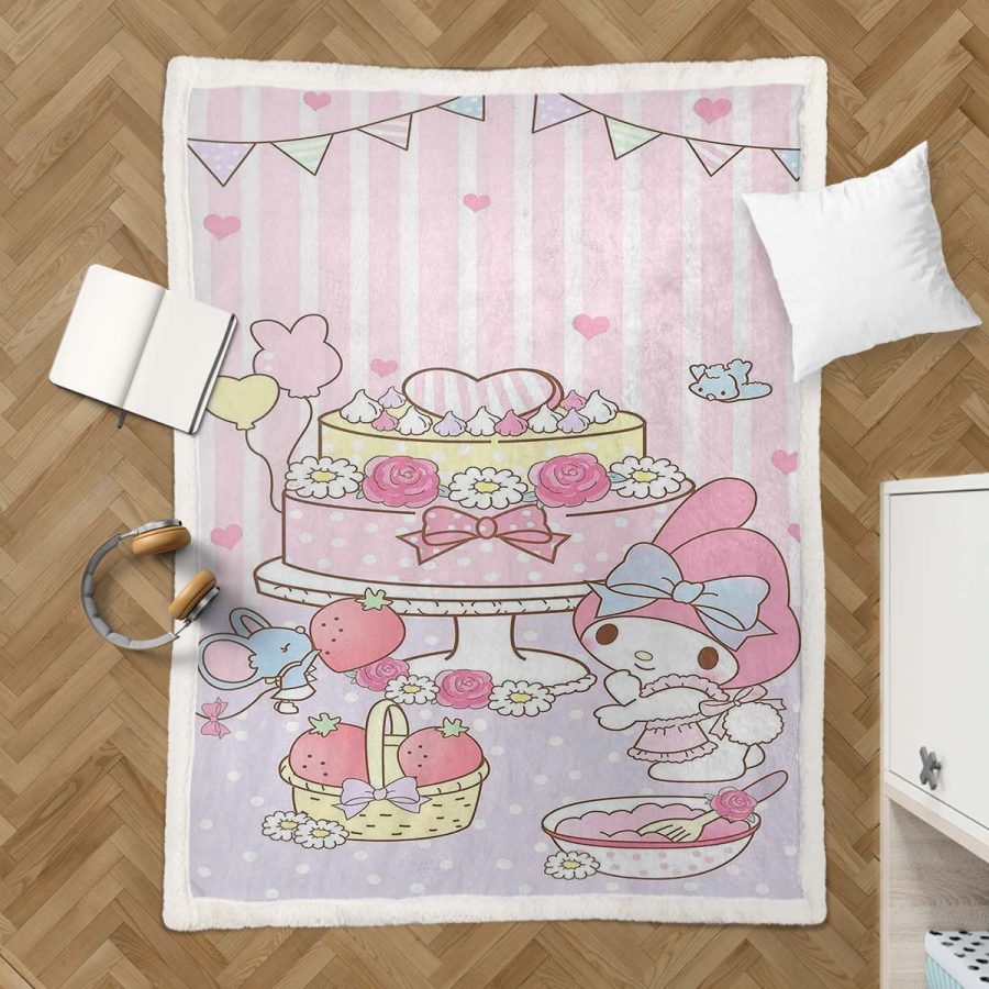 Meine Melodie Süßes Hello Kitty 02 Decke - Fleecedecke – Bild 3