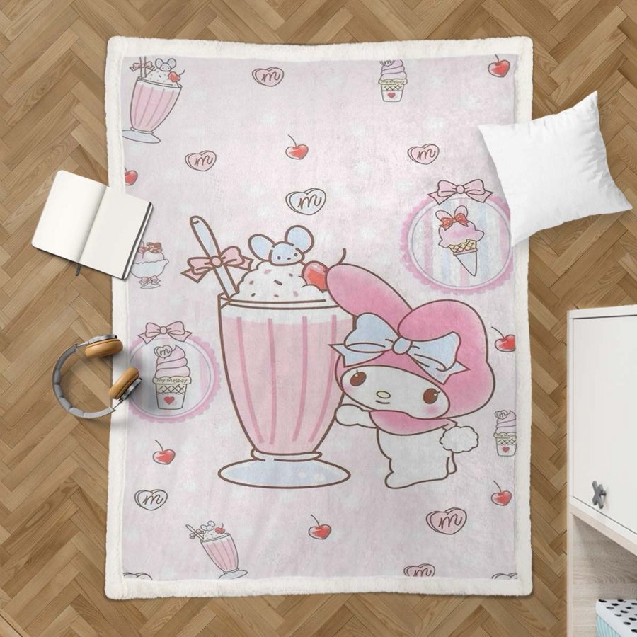 Meine Melodie Süßes Hello Kitty 04 Decke - Fleecedecke – Bild 3