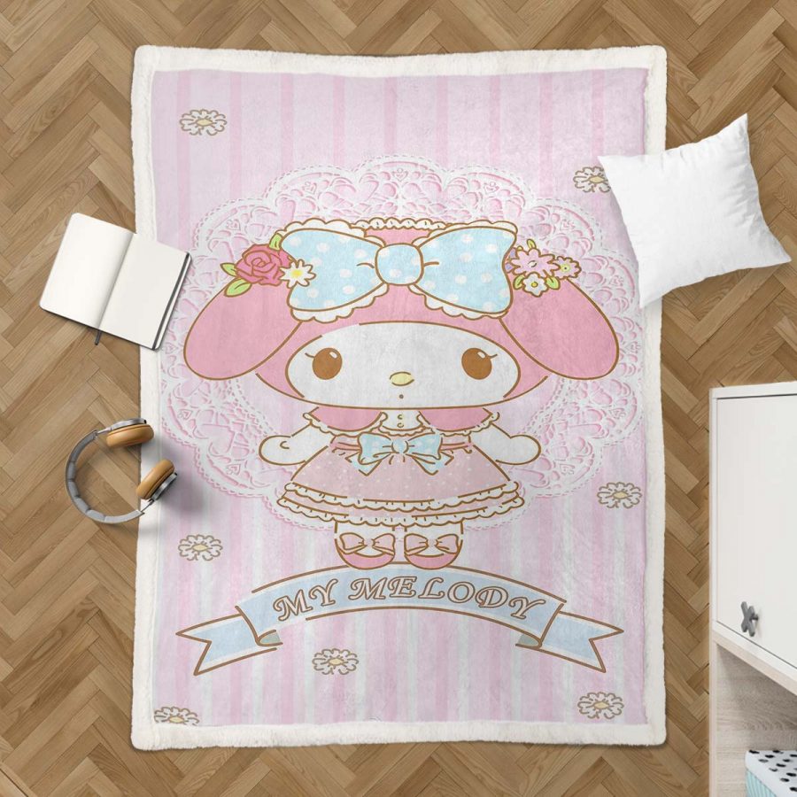 Meine Melodie Süßes Hello Kitty 06 Decke - Fleecedecke – Bild 3
