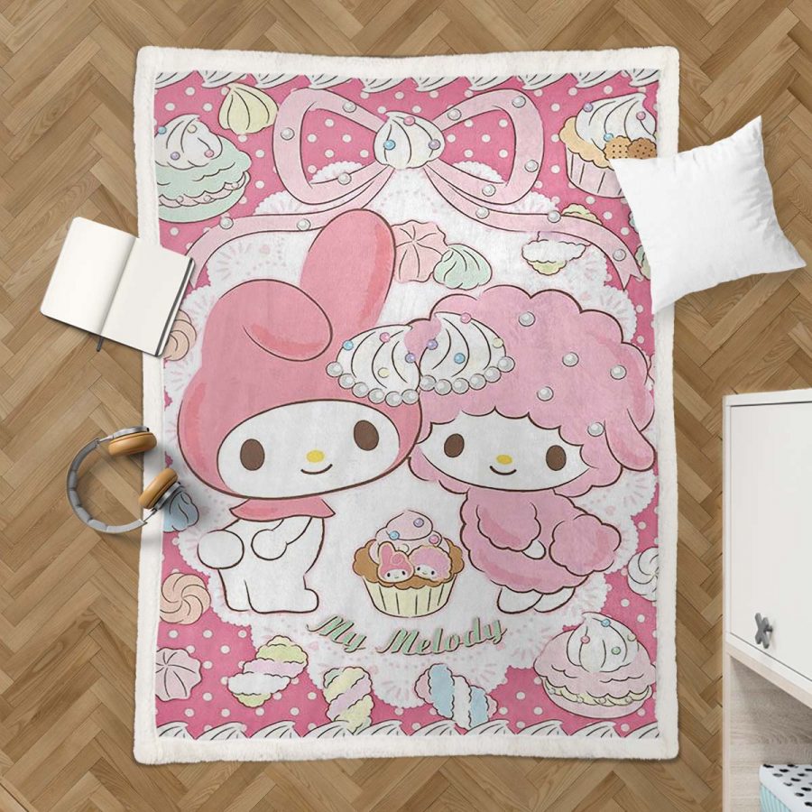 Meine Melodie Süßes Hello Kitty 08 Decke - Fleecedecke – Bild 3