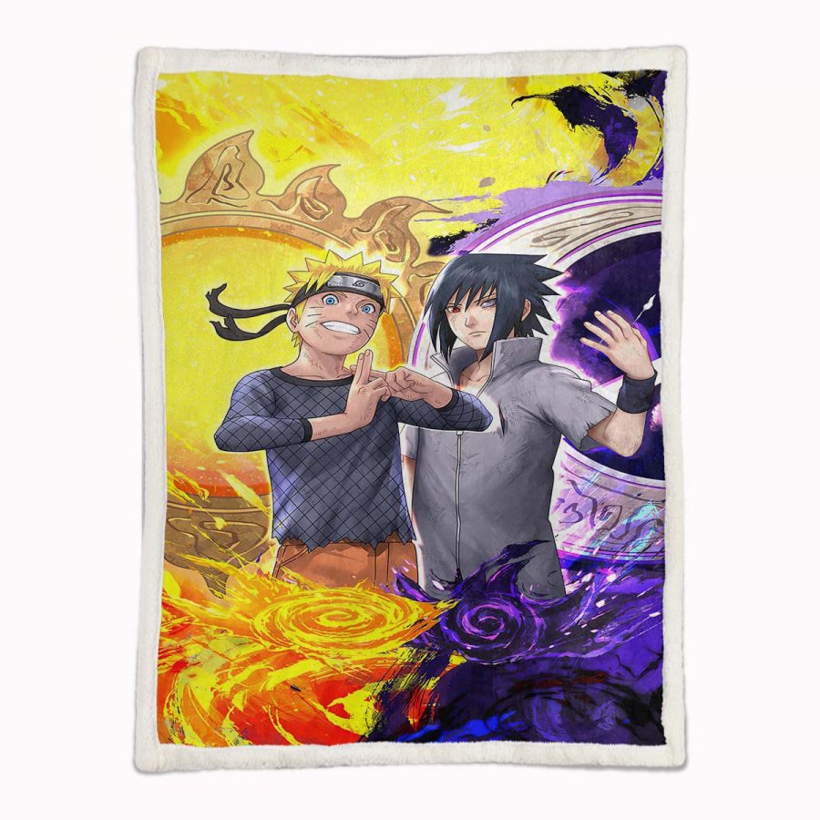 Naruto und Sasuke Uchiha 02 Decke - Fleecedecke – Bild 2