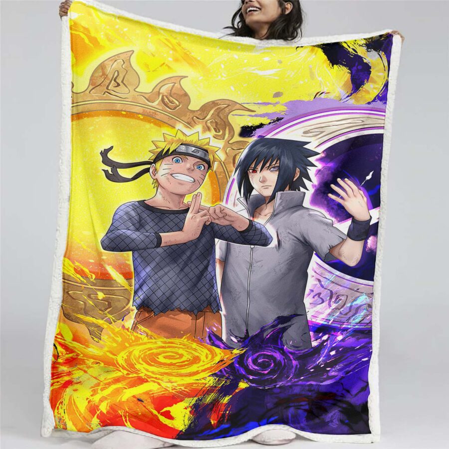 Naruto und Sasuke Uchiha 02 Decke - Fleecedecke
