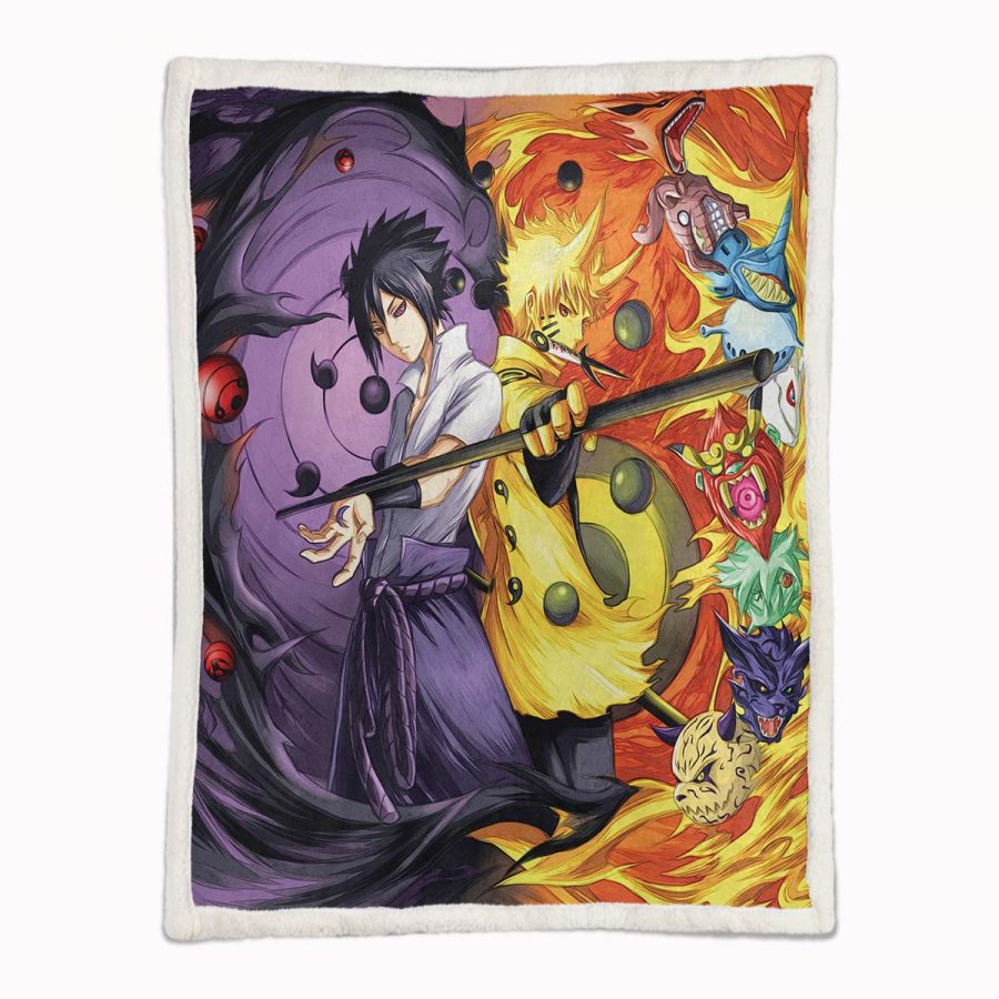 Naruto und Sasuke Uchiha Decke - Fleecedecke – Bild 2