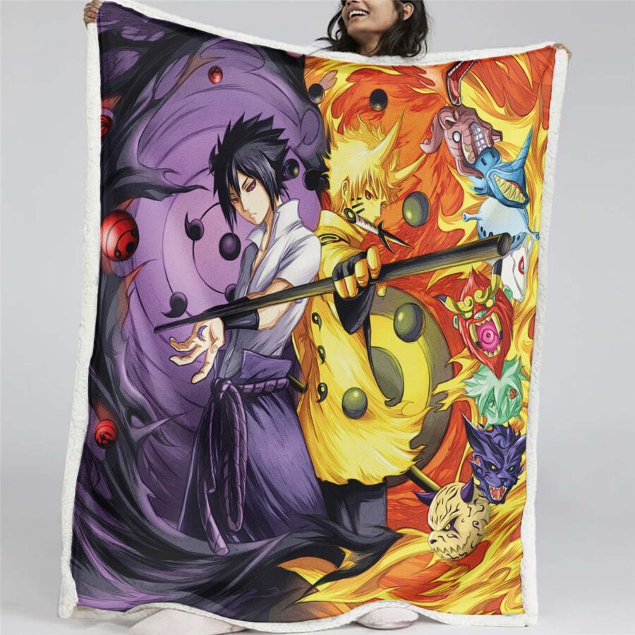 Naruto und Sasuke Uchiha Decke - Fleecedecke