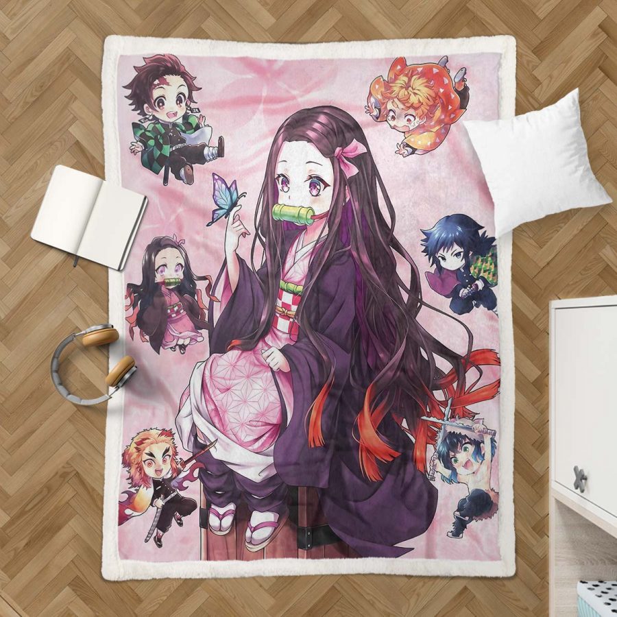 Nezuko Kamado Demon Slayer 01 Decke - Fleecedecke – Bild 3
