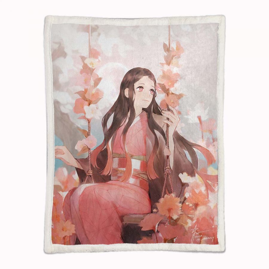 Nezuko Kamado Demon Slayer 03 Decke - Fleecedecke – Bild 2