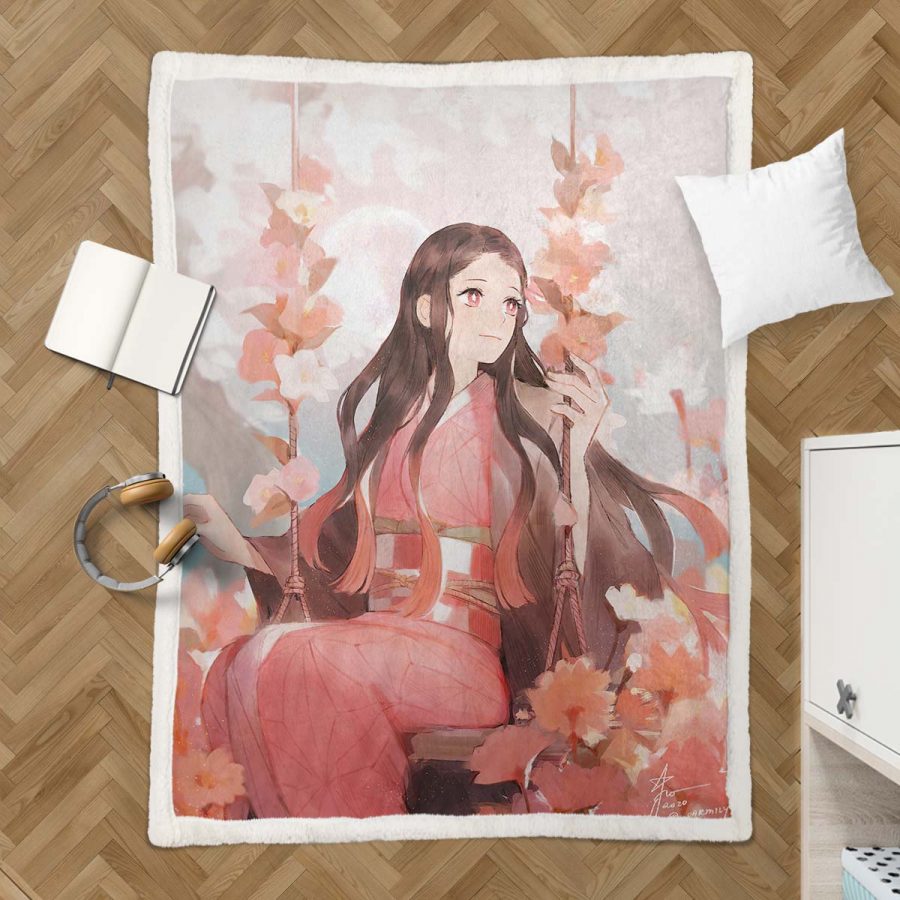 Nezuko Kamado Demon Slayer 03 Decke - Fleecedecke – Bild 3