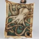 Oktopus Meerestiere Kunst Decke – Fleecedecke
