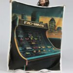 Pacman-Spielautomat 01 Decke – Fleecedecke