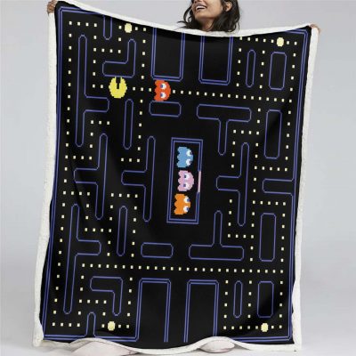 Pacman-Spielkarte 01 Decke - Fleecedecke