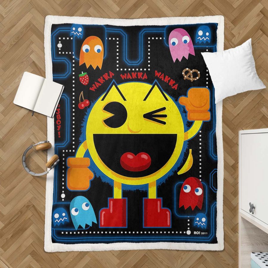 Pacman-Spielkarte 07 Decke - Fleecedecke – Bild 3