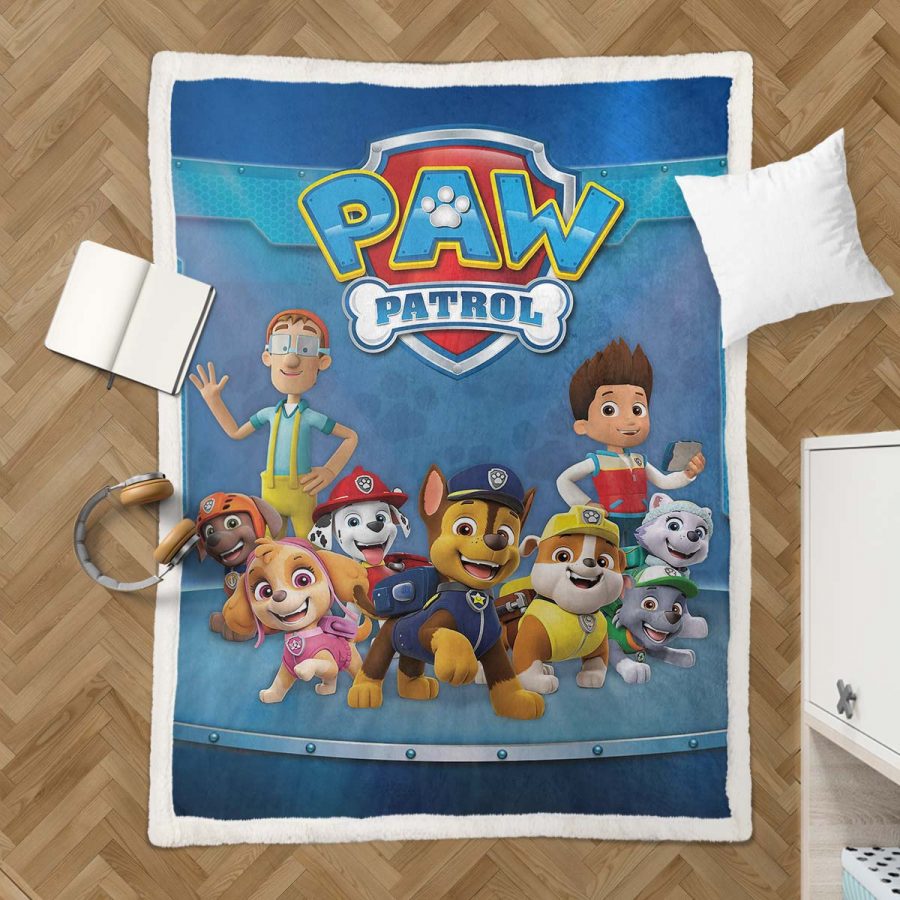 Paw Patrol Alle Charaktere Happy Face 01 Decke - Fleecedecke – Bild 3
