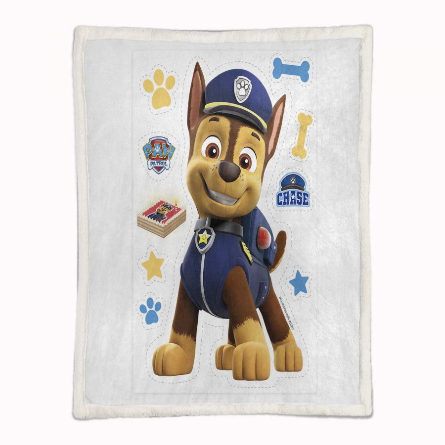 Paw Patrol Chase Charakter Glückliches Gesicht 01 Decke - Fleecedecke – Bild 2