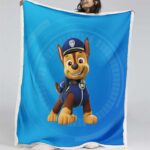 Paw Patrol Chase Charakter Glückliches Gesicht 02 Decke – Fleecedecke