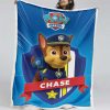 Paw Patrol Chase Charakter Glückliches Gesicht 03 Decke - Fleecedecke