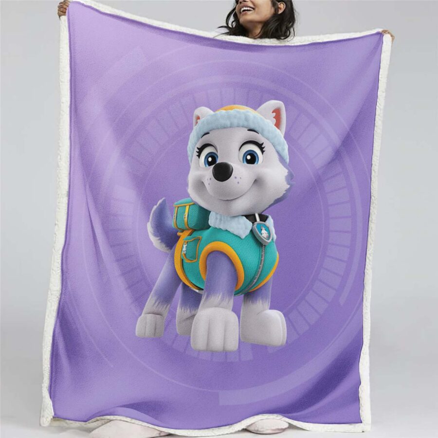 Paw Patrol Everest Charakter Glückliches Gesicht 02 Decke - Fleecedecke