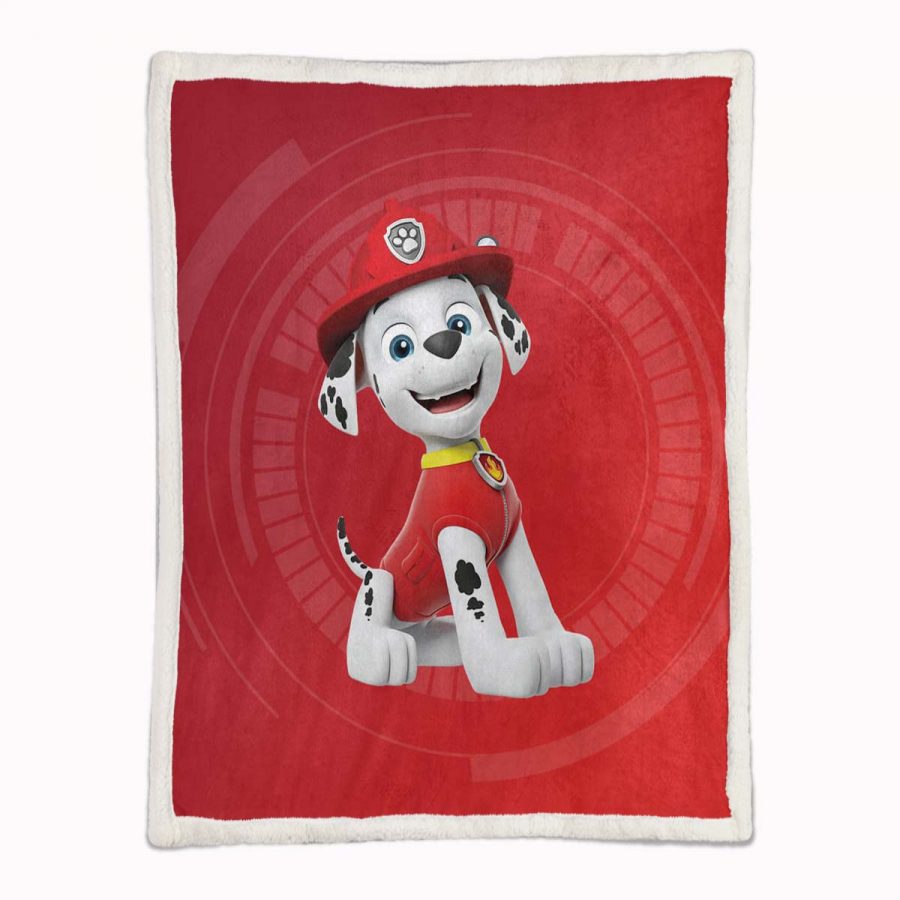 Paw Patrol Marshall Charakter Glückliches Gesicht 01 Decke - Fleecedecke – Bild 2
